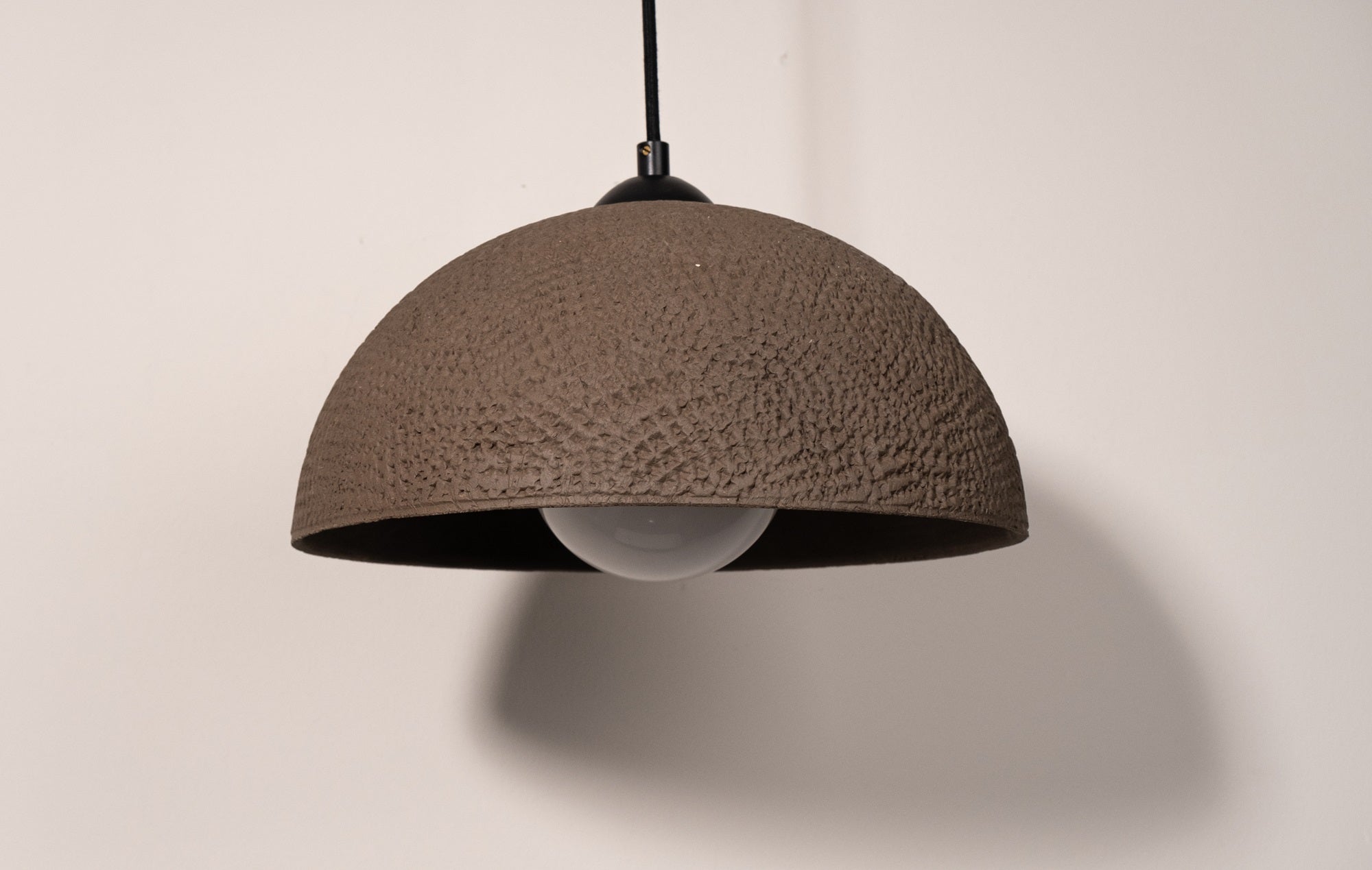 Brown Special Texture Handmade Wabi Sabi Stoneware Ceramic Pendant Light