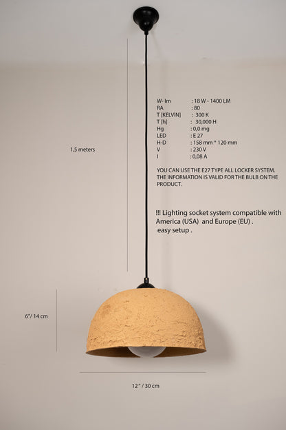 Modern Stoneware Ceramic Handmade Pendant Lamp Chandelier,