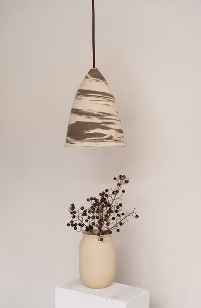 Beige Brown Conical Ceramic Chandelier