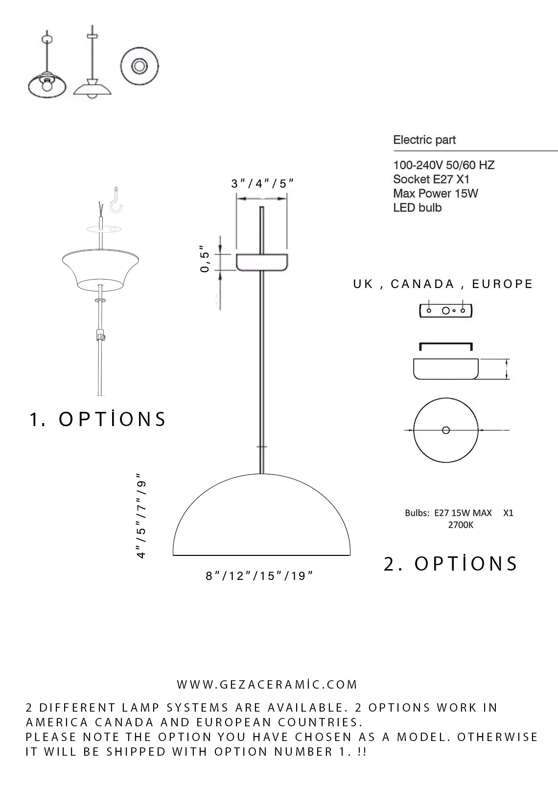 Beige Brown Conical Ceramic Chandelier