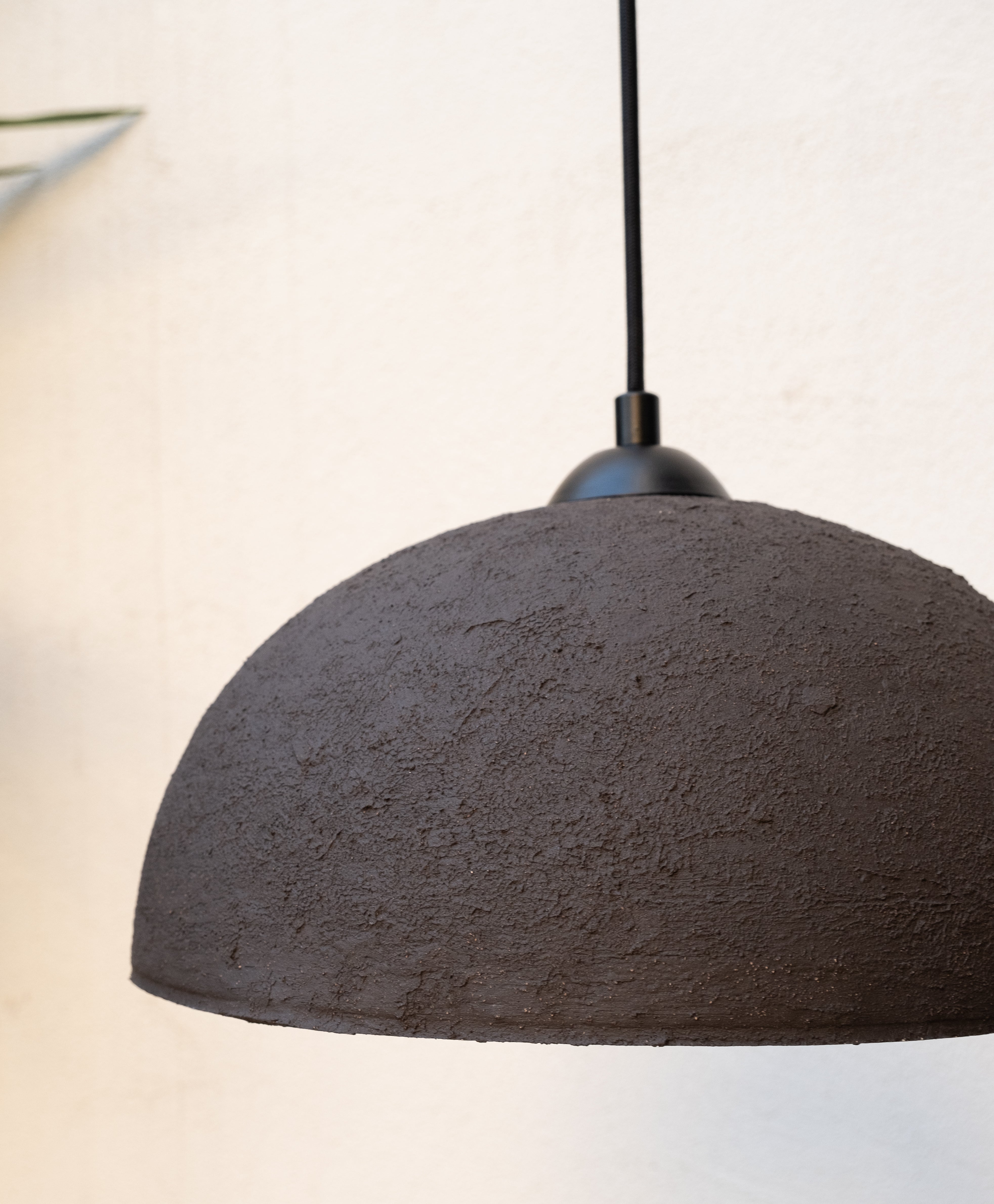 Black Special Texture Handmade Wabi Sabi Stoneware Ceramic Pendant Light