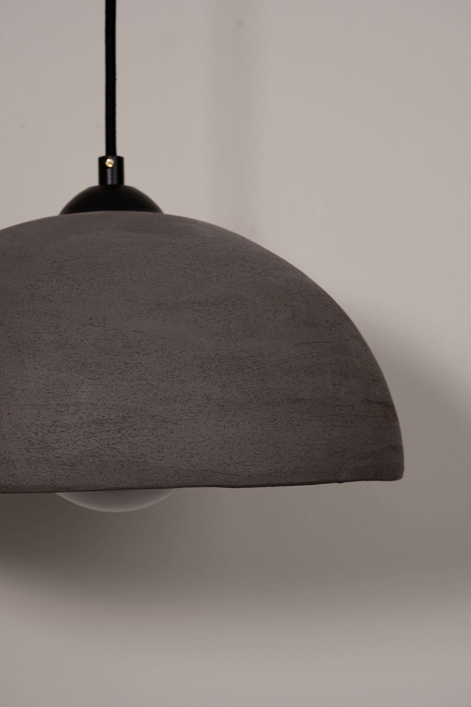 Black Special Texture Handmade Wabi Sabi Stoneware Ceramic Pendant Light