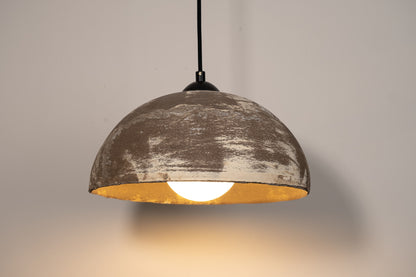 Brown Beige  Special Texture Handmade Wabi Sabi Stoneware Ceramic Pendant Light