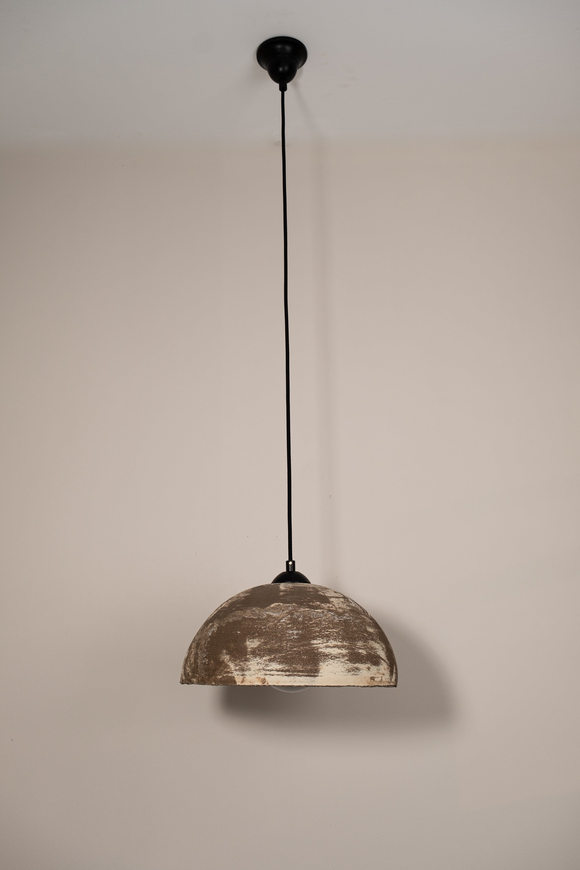 Brown Beige  Special Texture Handmade Wabi Sabi Stoneware Ceramic Pendant Light