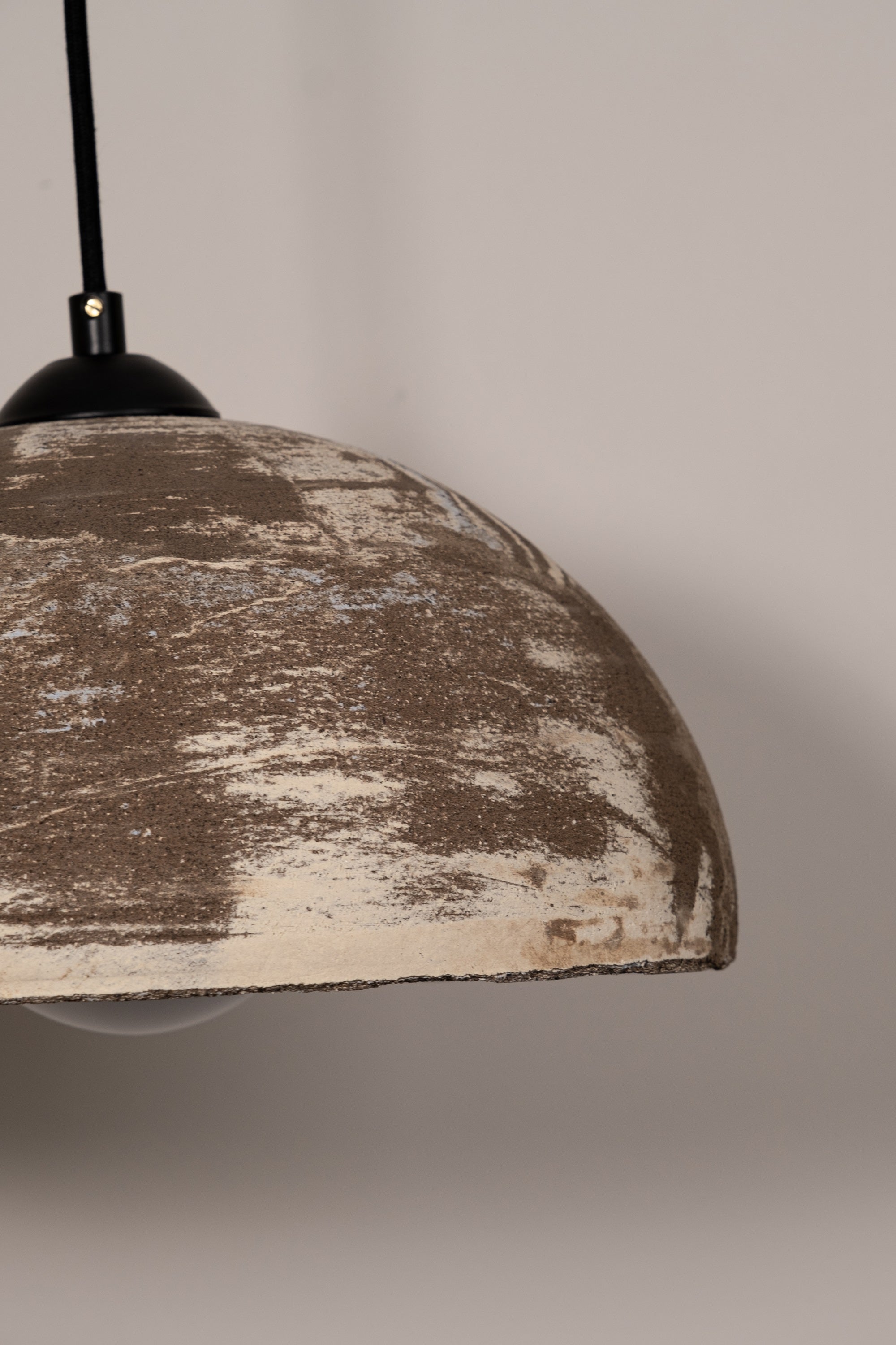 Brown Beige  Special Texture Handmade Wabi Sabi Stoneware Ceramic Pendant Light