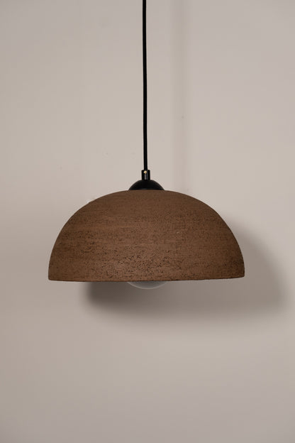 Handmade Natural Textured Brown Ceramic Pendant Chandelier