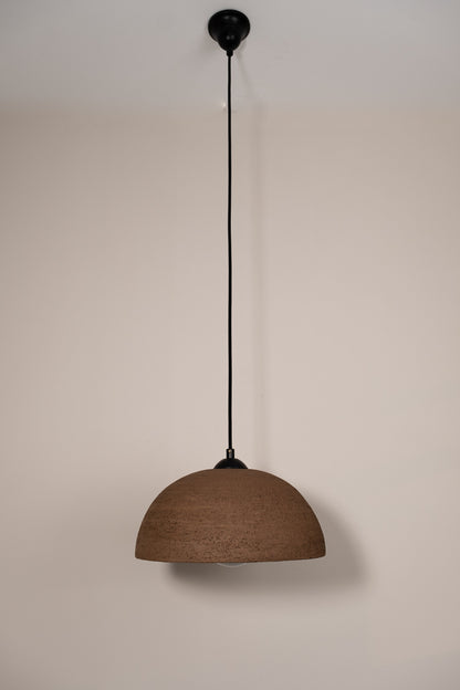 Handmade Natural Textured Brown Ceramic Pendant Chandelier