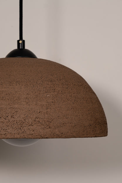 Handmade Natural Textured Brown Ceramic Pendant Chandelier