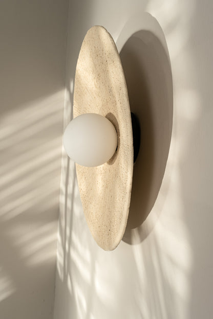 Beige Stoneware Wall Sconces