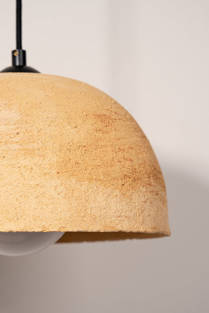 Sand Yellow Special Texture Handmade Wabi Sabi Stoneware Ceramic Pendant Light