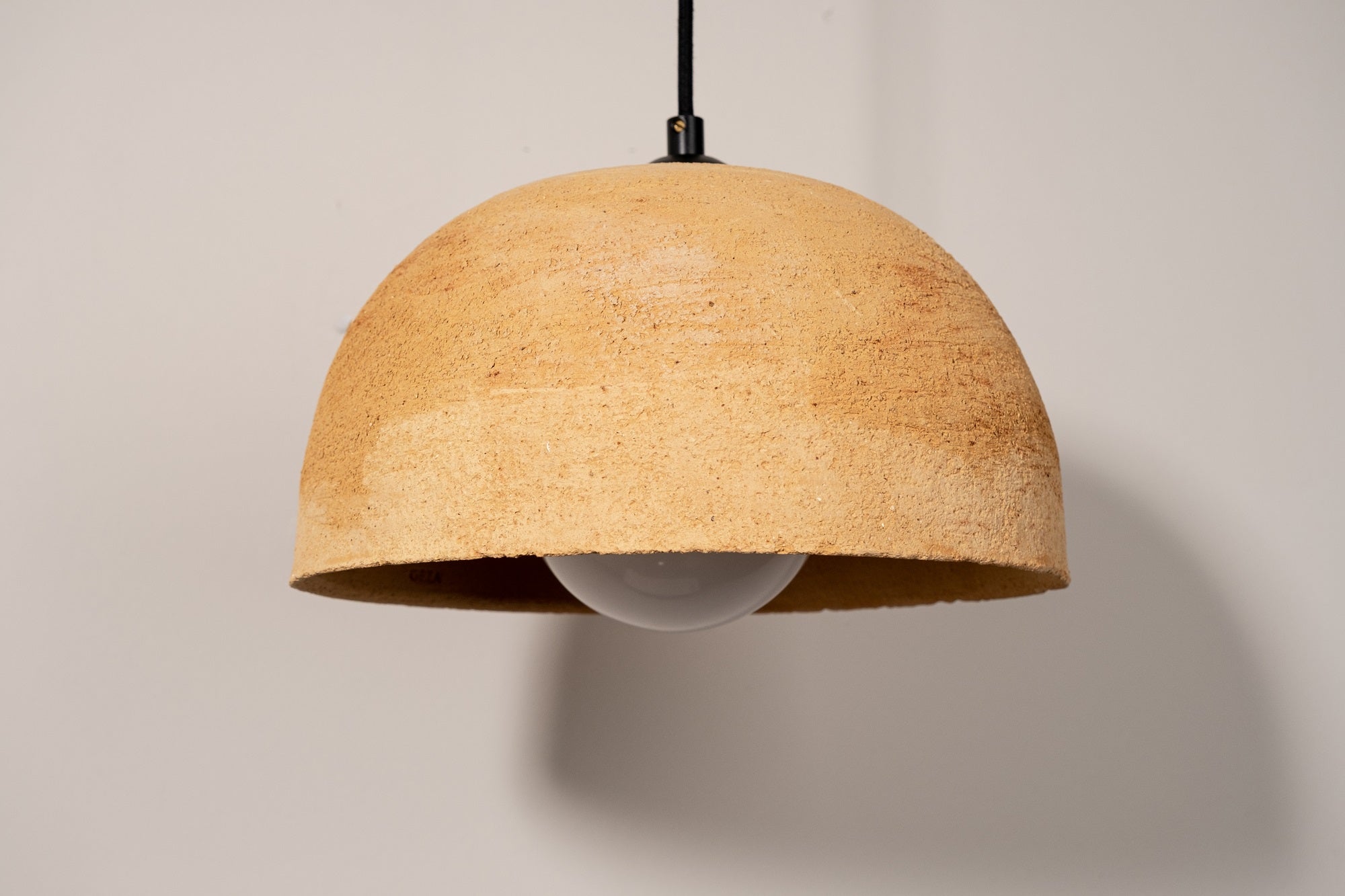 Sand Yellow Special Texture Handmade Wabi Sabi Stoneware Ceramic Pendant Light