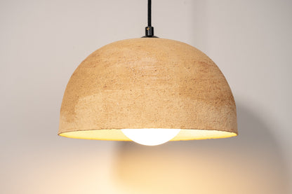 Sand Yellow Special Texture Handmade Wabi Sabi Stoneware Ceramic Pendant Light