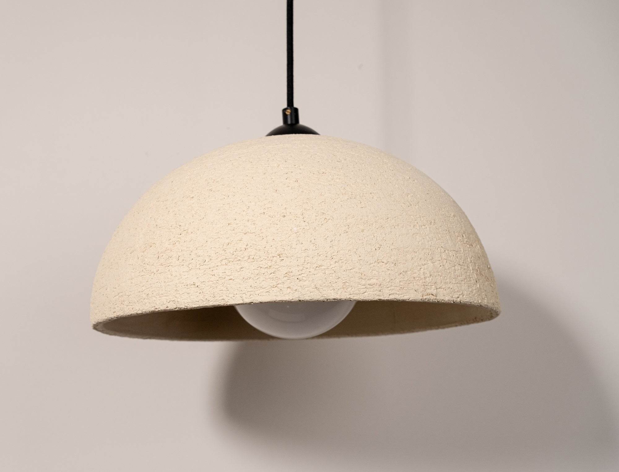 Beige Natural Textured Handmade Wabi Sabi Ceramic Pendant Chandelier