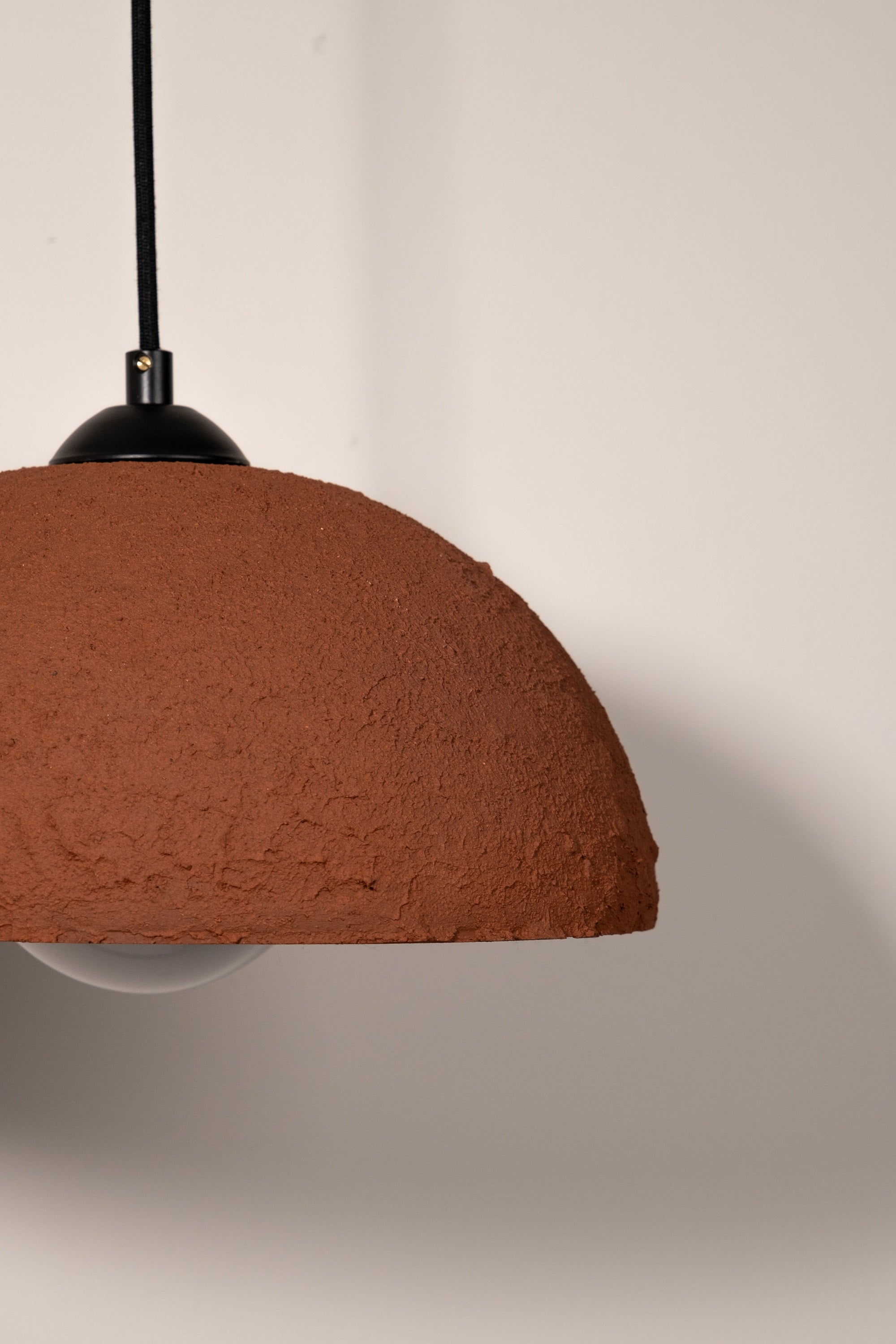 Terrakotta Farbe handgefertigte Keramik Anhänger Kronleuchter, Wabi Sabi Keramik Lampe,