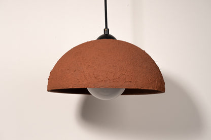 Terracotta Color Handmade Ceramic Pendant Chandelier, Wabi Sabi Ceramic Lamp,