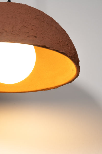 Terrakotta Farbe handgefertigte Keramik Anhänger Kronleuchter, Wabi Sabi Keramik Lampe,