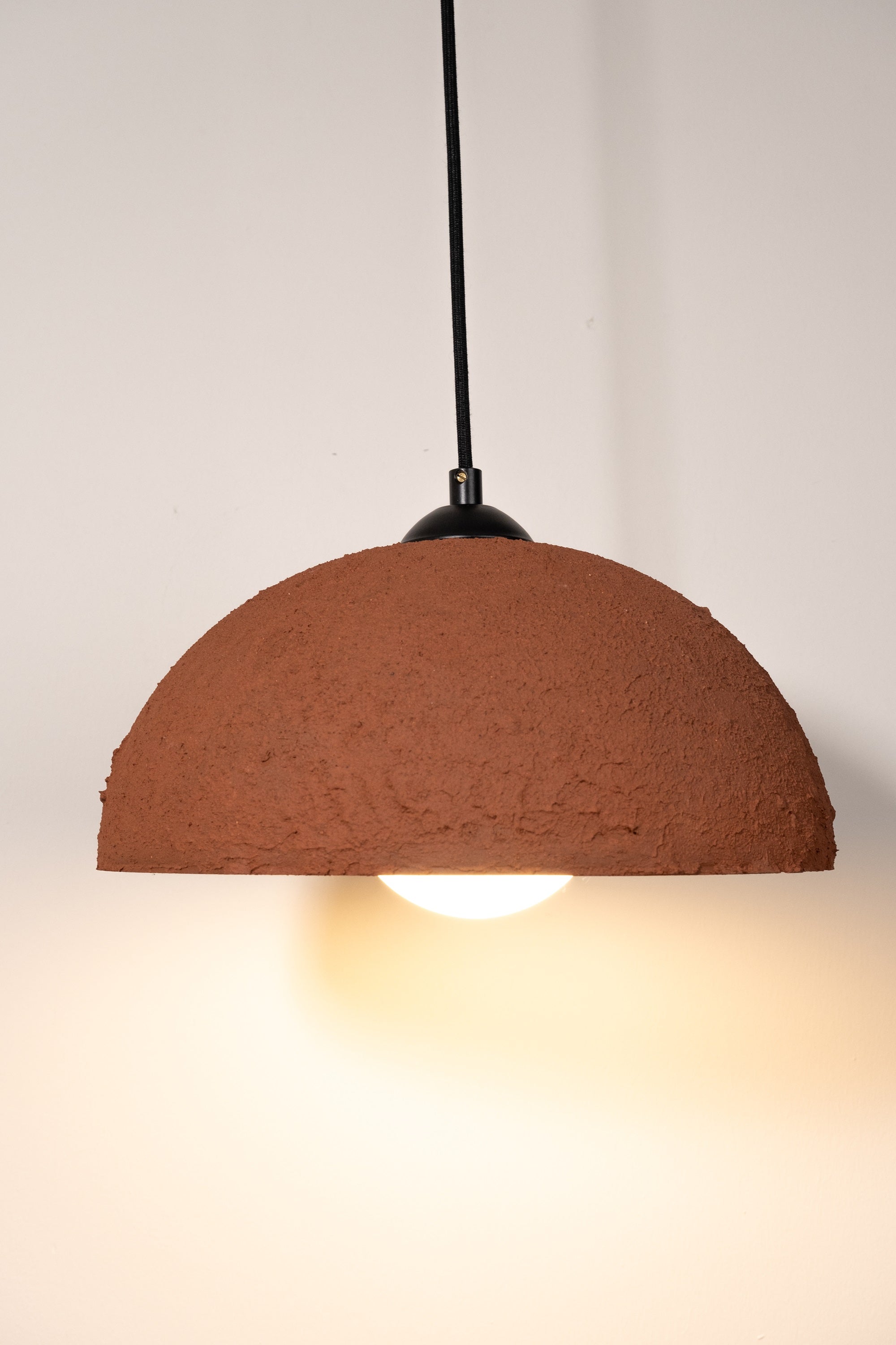 Terrakotta Farbe handgefertigte Keramik Anhänger Kronleuchter, Wabi Sabi Keramik Lampe,