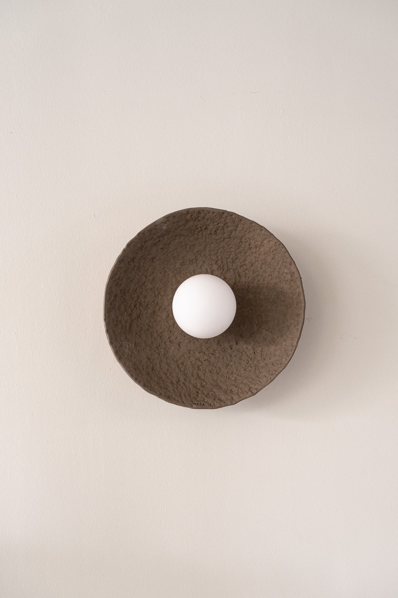 12 inches Wabi Sabi Handmade Ceramic Wall Lamp, Brown Ceramic Wall Sconces, Minimalist Wall Light