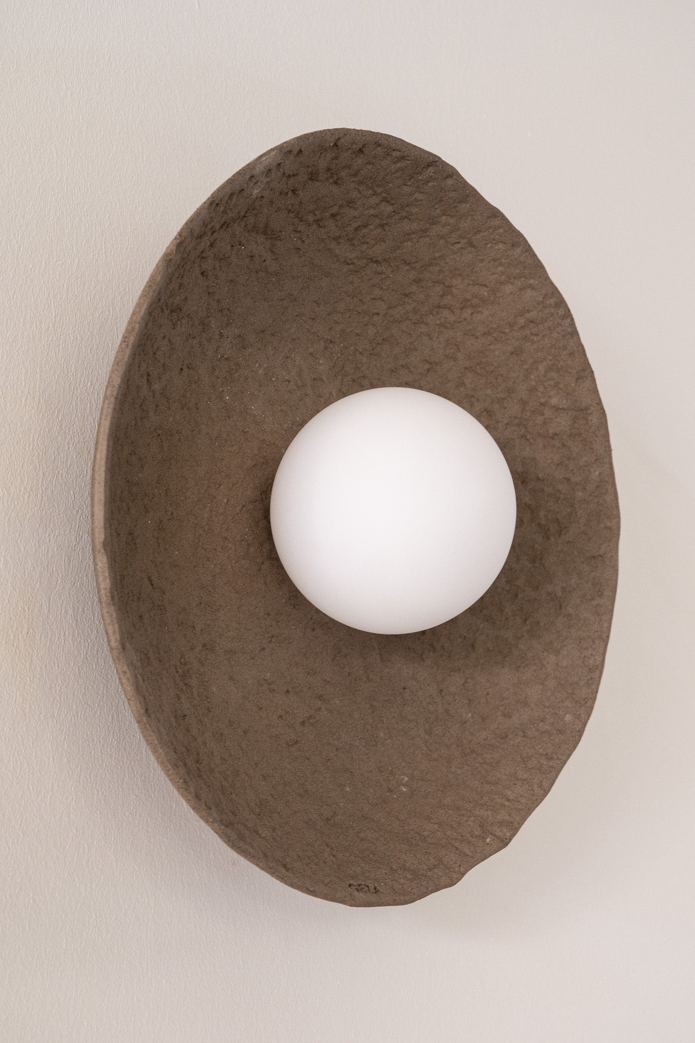 12 inches Wabi Sabi Handmade Ceramic Wall Lamp, Brown Ceramic Wall Sconces, Minimalist Wall Light