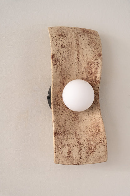 Long Handmade Ceramic Wall Sconce, Modern Home Wall Lamp, Big Japandi Wall Light, Home Gift