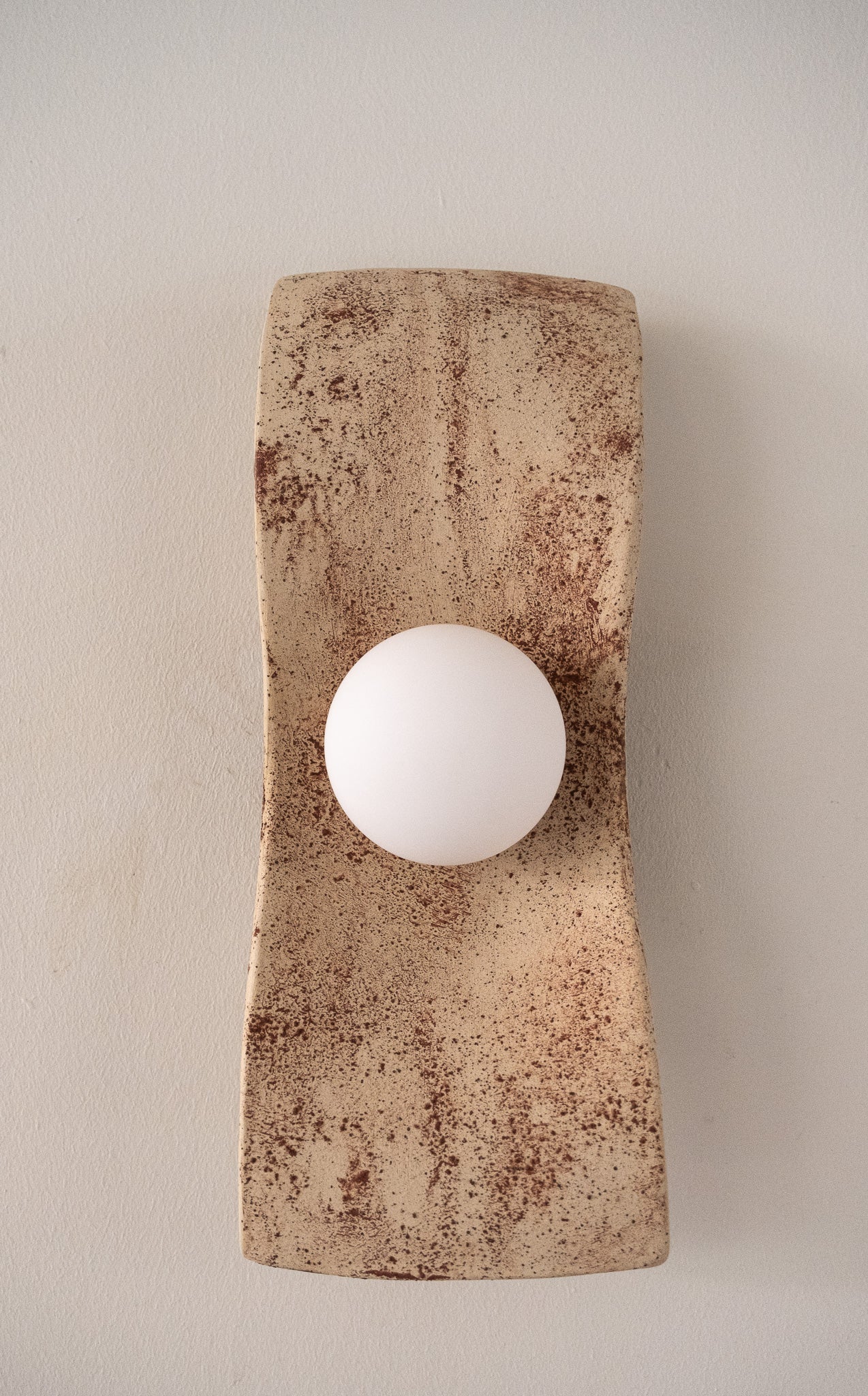 Long Handmade Ceramic Wall Sconce, Modern Home Wall Lamp, Big Japandi Wall Light, Home Gift