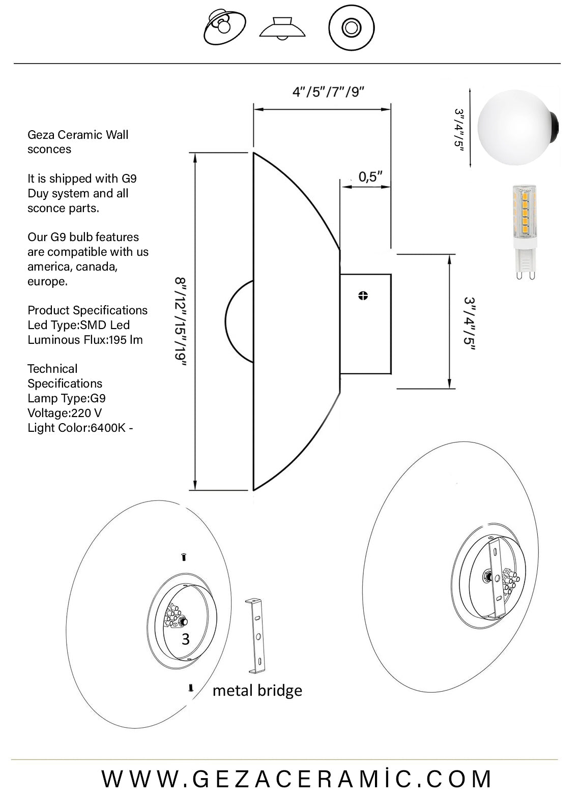 Beige Amorf Ceramic Wall Sconces