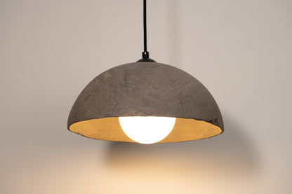 Grey Special Texture Handmade Wabi Sabi Stoneware Ceramic Pendant Light