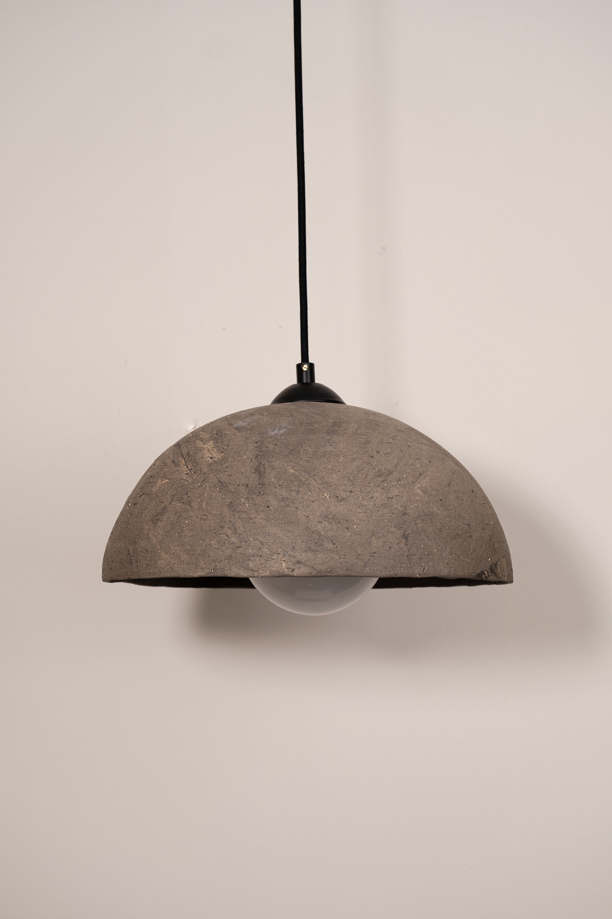 Grey Special Texture Handmade Wabi Sabi Stoneware Ceramic Pendant Light