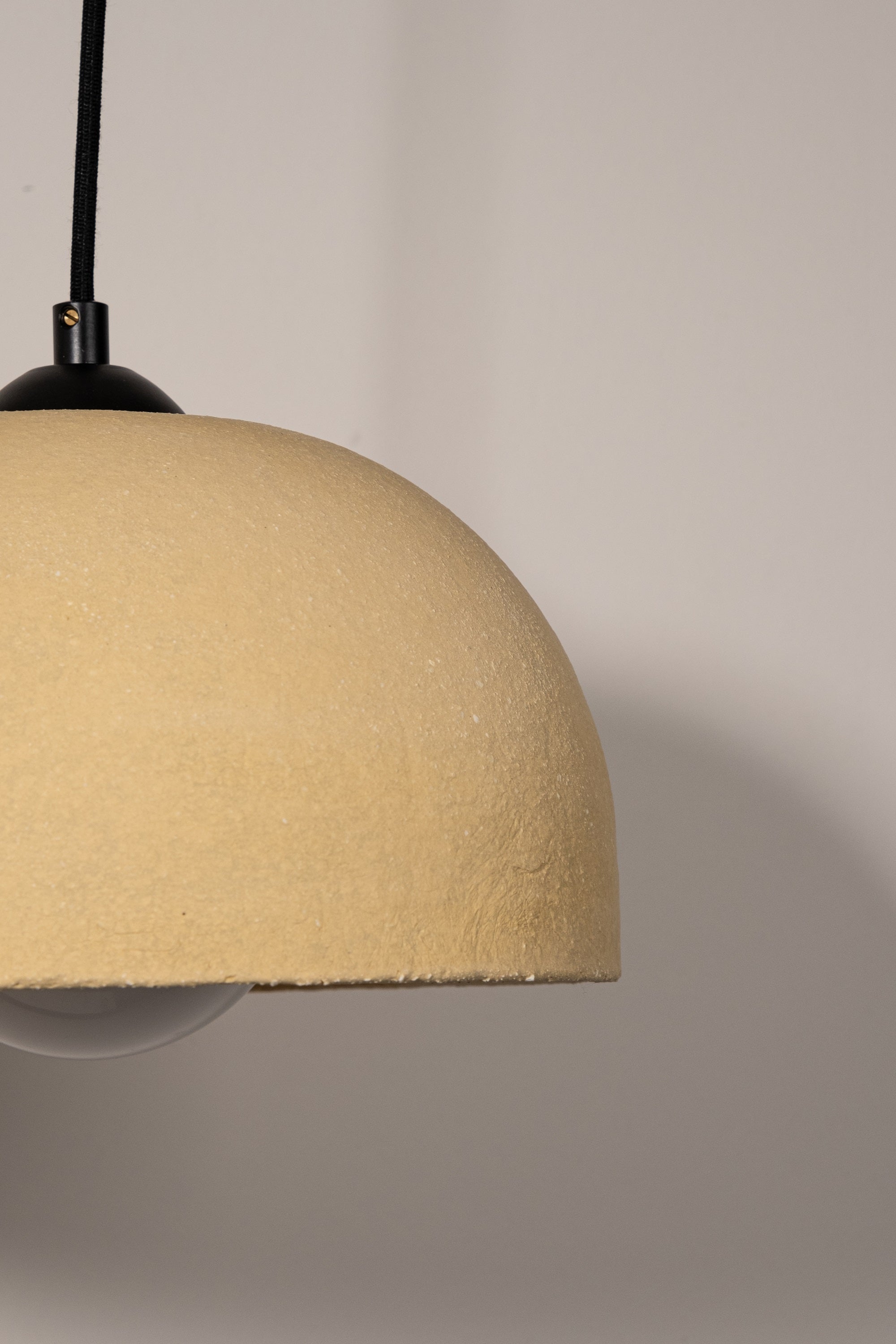 Large Yellow Natural Texture Handmade Modern Ceramic Pendant Lamp Chandelier, Dome Pendant Lamp Chandelier,