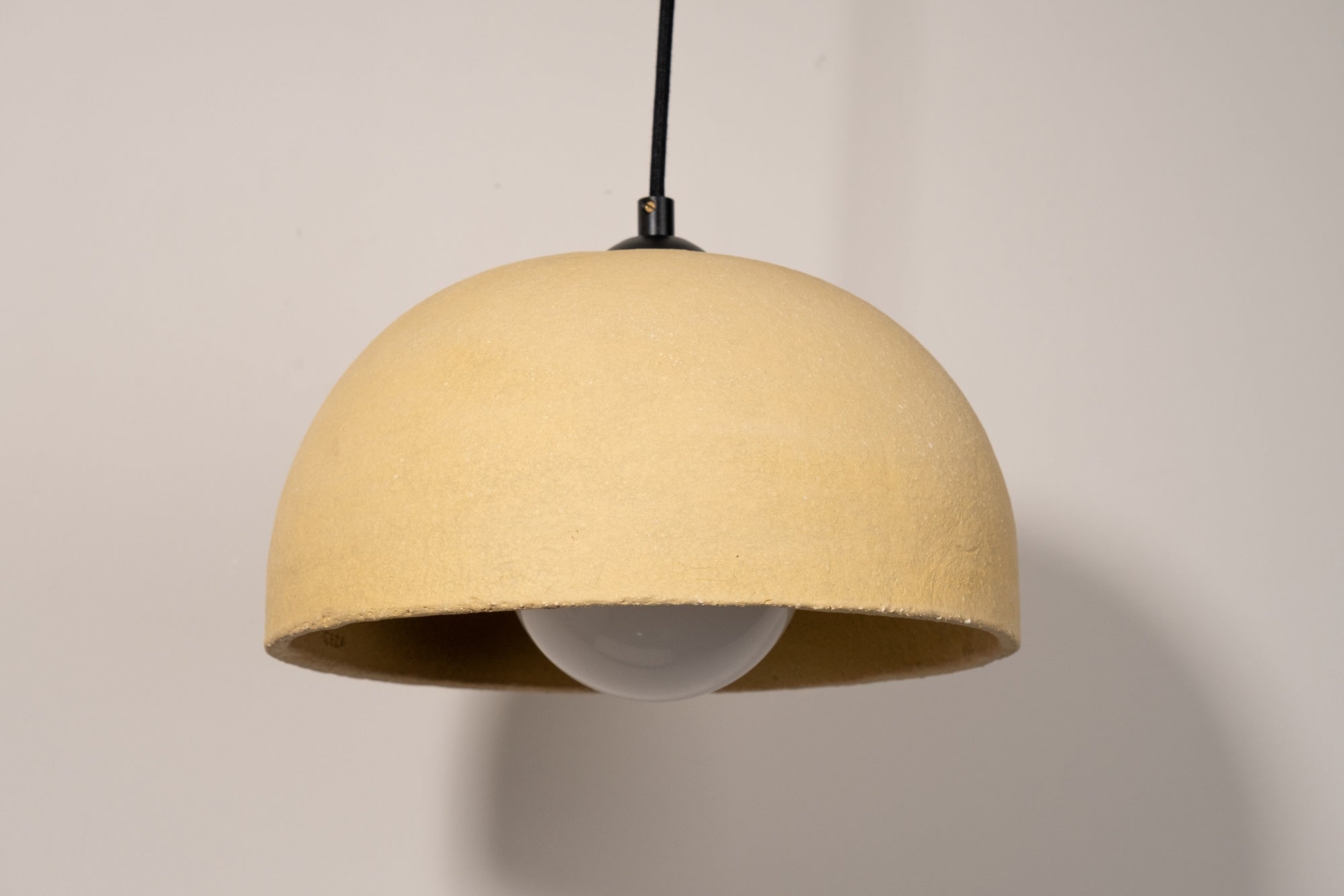 Large Yellow Natural Texture Handmade Modern Ceramic Pendant Lamp Chandelier, Dome Pendant Lamp Chandelier,