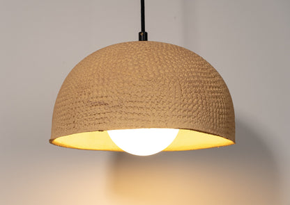 Large size handmade Yellow ceramic pendant Light