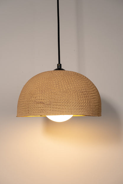 Large size handmade Yellow ceramic pendant Light