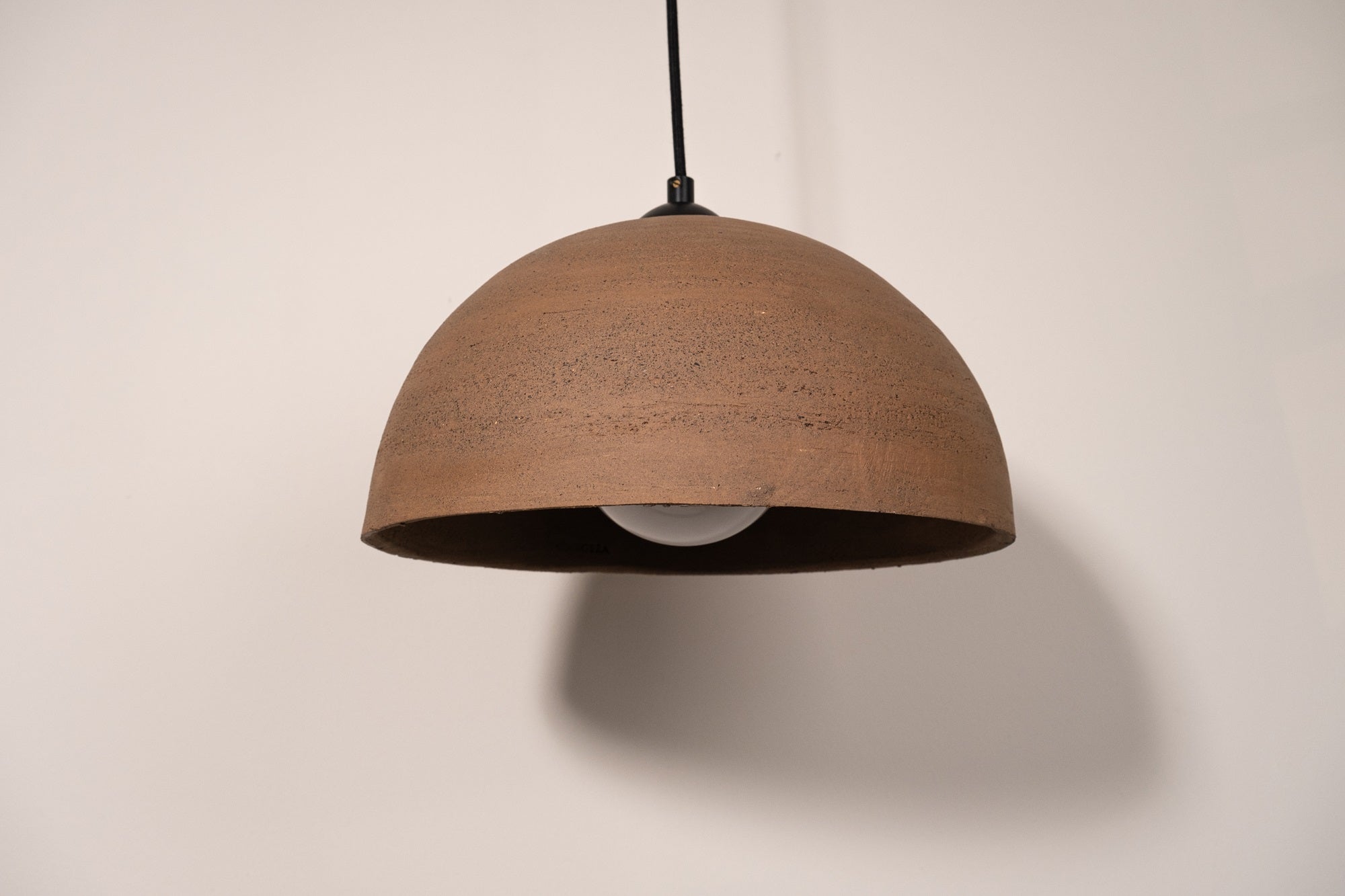 Handmade Natural Textured Brown Ceramic Pendant Chandelier