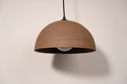 Handmade Natural Textured Brown Ceramic Pendant Chandelier