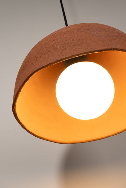 Terrakotta Farbe handgefertigte Keramik Anhänger Kronleuchter, Wabi Sabi Keramik Lampe,