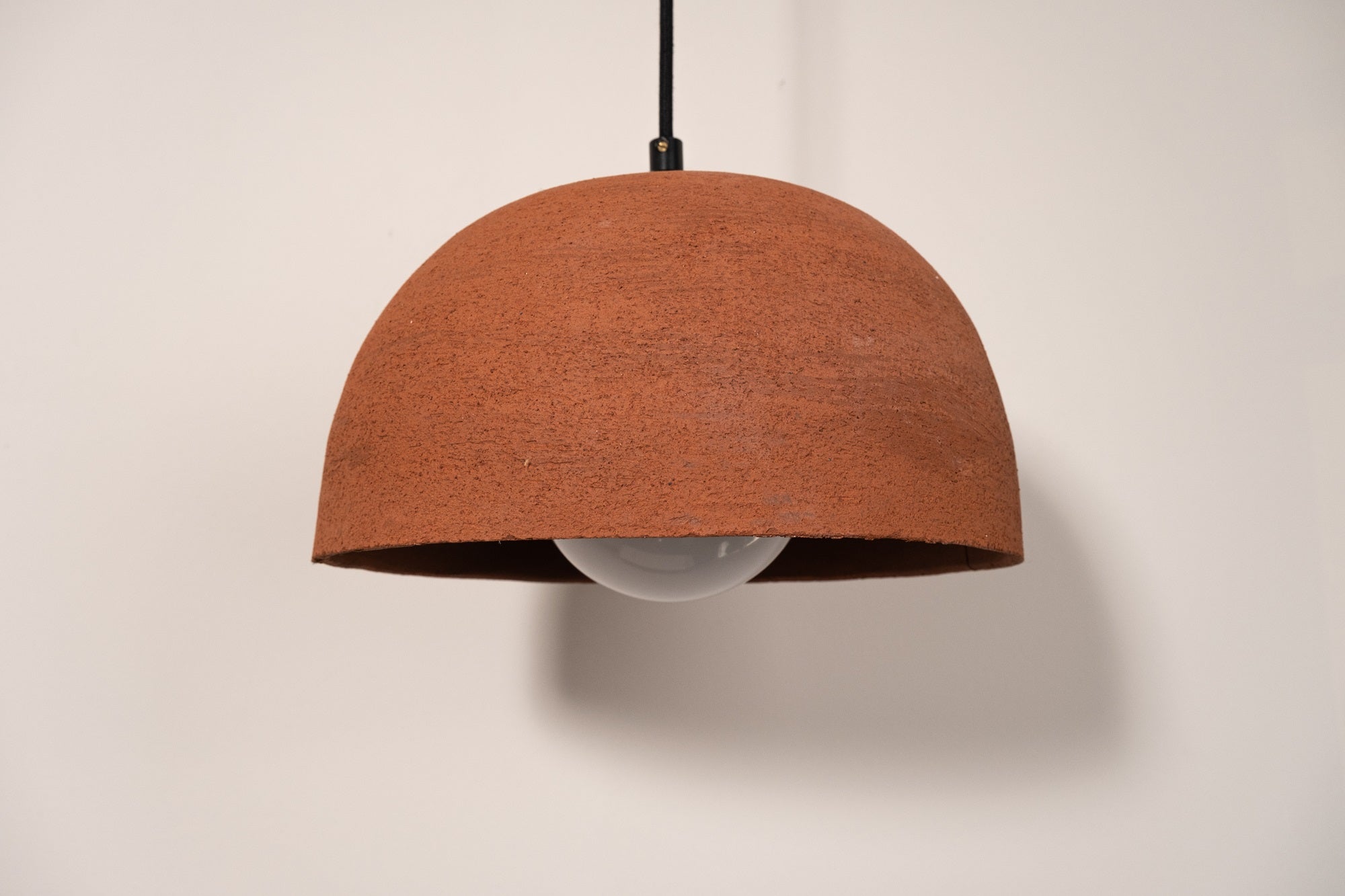 Terracotta Color Handmade Ceramic Pendant Chandelier, Wabi Sabi Ceramic Lamp,