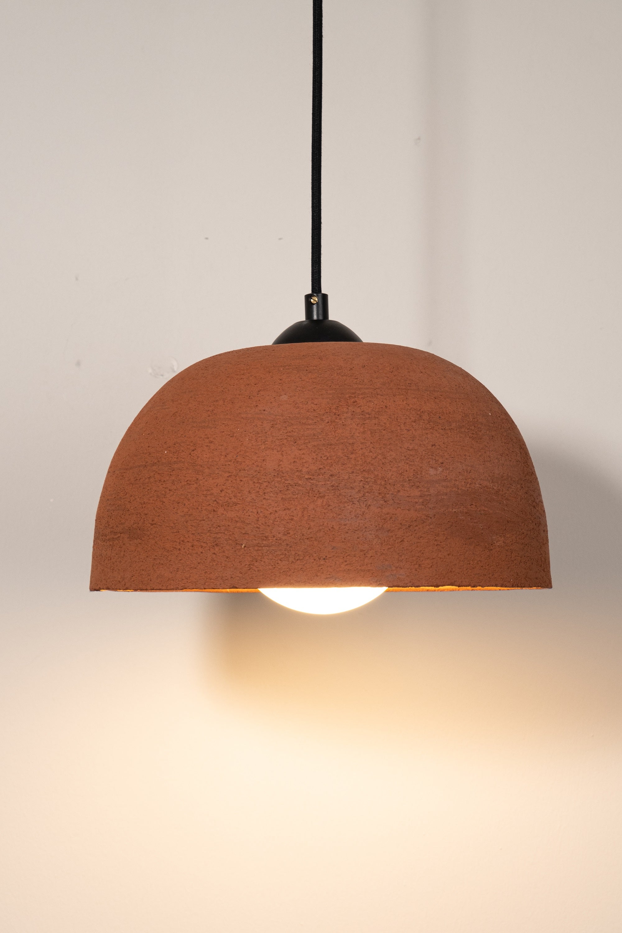 Terracotta Color Handmade Ceramic Pendant Chandelier, Wabi Sabi Ceramic Lamp,