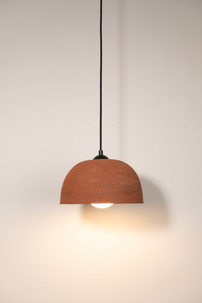 Terracotta Color Handmade Ceramic Pendant Chandelier, Wabi Sabi Ceramic Lamp,