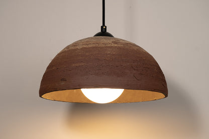 Terracotta Special Texture Handmade Wabi Sabi Stoneware Ceramic Pendant Light