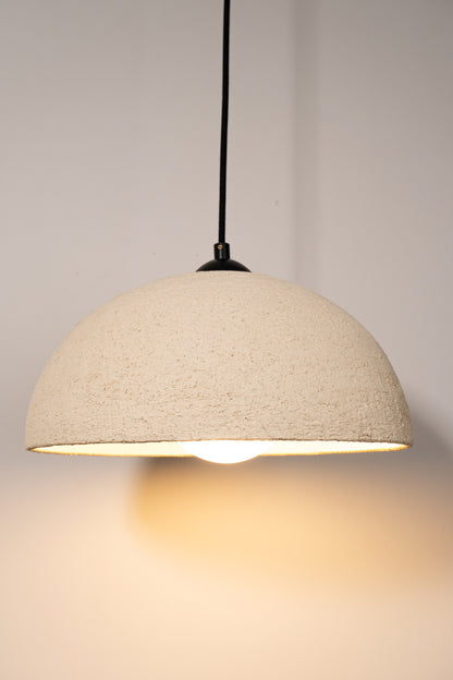 Beige Special Texture Handmade Wabi Sabi Stoneware Ceramic Pendant Light