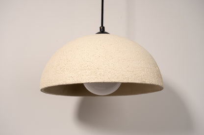 Beige Special Texture Handmade Wabi Sabi Stoneware Ceramic Pendant Light