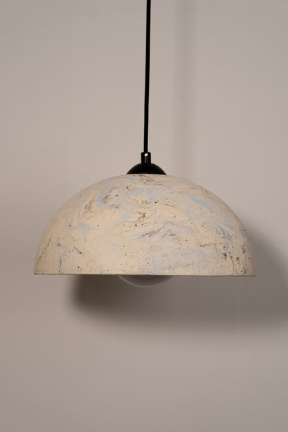 White - Blue Special Texture Handmade Wabi Sabi Stoneware Ceramic Pendant Light